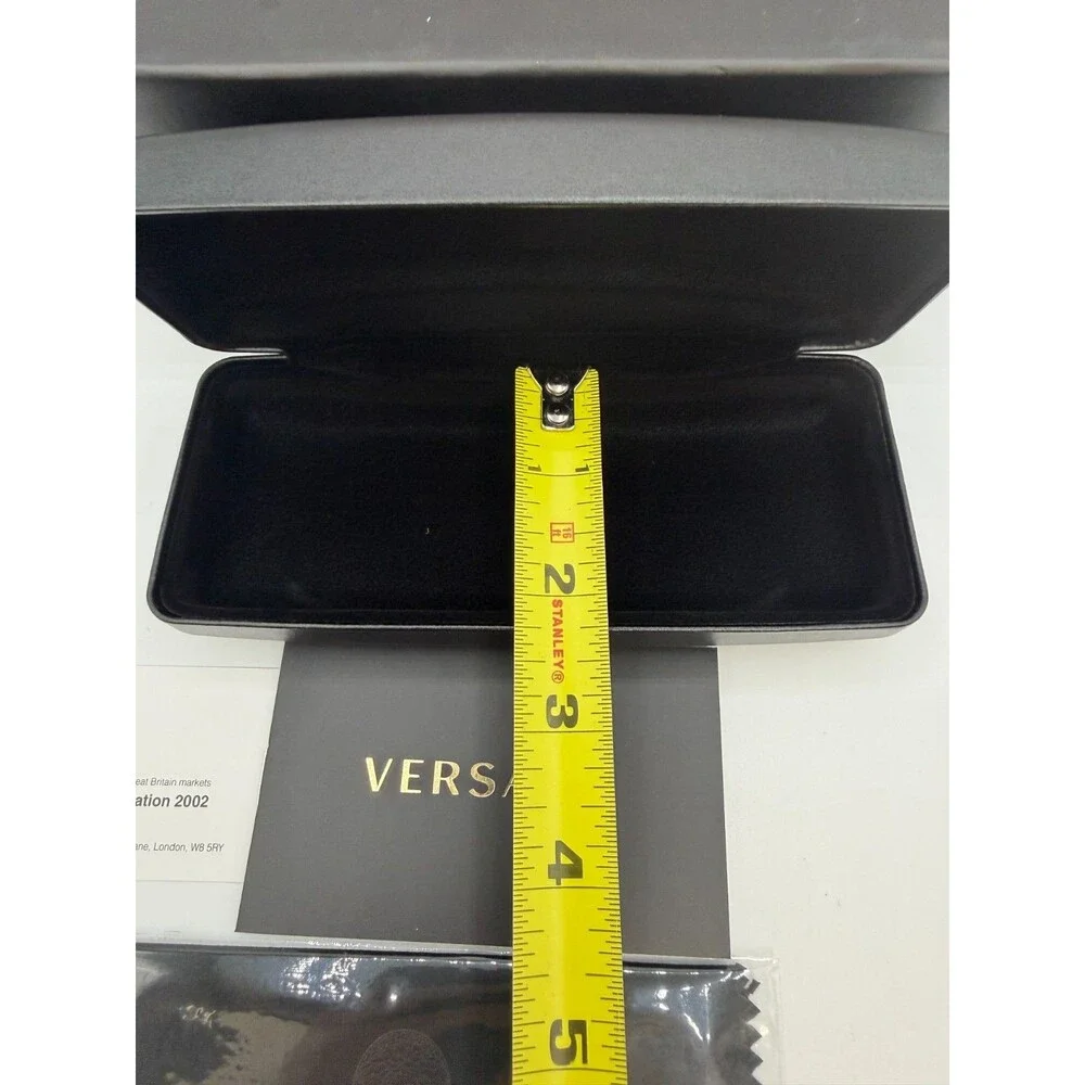 Versace Eyeglasses Sunglasses Case Set w/ Box Cloth Booklet Authentic Black